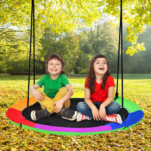 40 Inch Flying Saucer Tree Swing with 2 Hanging Straps for Kids-Green