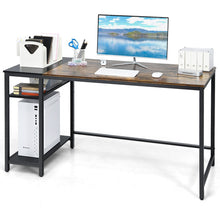 Load image into Gallery viewer, 55 Inch Reversible Computer Desk with Adjustable Storage Shelves-Rustic Brown
