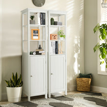 Load image into Gallery viewer, Freestanding Storage Cabinet With 3-Tier Shelf and Door for Bathroom-White

