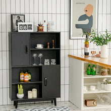 Load image into Gallery viewer, Sideboard Storage Cabinet with Door Shelf-Black
