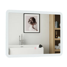 Load image into Gallery viewer, LED Wall-mounted Bathroom Rounded Arc Corner Mirror with Touch
