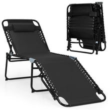 Load image into Gallery viewer, Foldable Recline Lounge Chair with Adjustable Backrest and Footrest-Black
