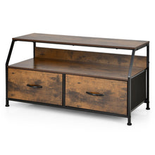 Load image into Gallery viewer, Multifunctional Dresser Organizer with 2 Storage Drawer and Open Shelves-Rustic Brown
