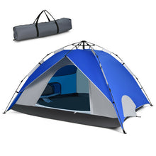 Load image into Gallery viewer, 2-in-1 4 Person Instant Pop-up Waterproof Camping Tent-Blue
