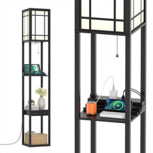Load image into Gallery viewer, Modern Floor Lamp with Shelves and Drawer
