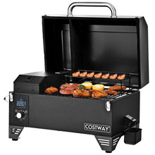 Load image into Gallery viewer, Outdoor Portable Tabletop Pellet Grill and Smoker with Digital Control System for BBQ-Black
