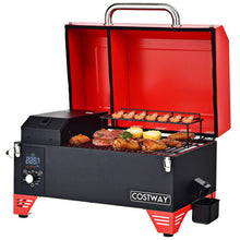 Load image into Gallery viewer, Outdoor Portable Tabletop Pellet Grill and Smoker with Digital Control System for BBQ-Red
