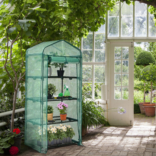 Mini Greenhouse with PE Cover 4-Tier Portable Warm House