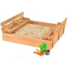 Load image into Gallery viewer, Kids Wooden Sandbox with 2 Foldable Bench Seats
