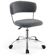 Load image into Gallery viewer, Computer Desk Chair Adjustable Sherpa Office Chair Swivel Vanity Chair-Gray
