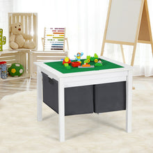 Load image into Gallery viewer, 2-in-1 Kids Double-sided Activity Building Block Table with Drawers-White
