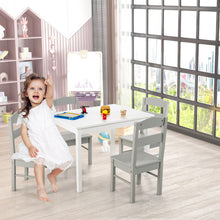 Load image into Gallery viewer, Kids 5 Pieces Table and Chair Set Wooden Children Activity Playroom Furniture Gift-White
