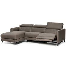 Load image into Gallery viewer, Leather Air Power Reclining Sectional Sofa with Adjustable Headrests-Gray
