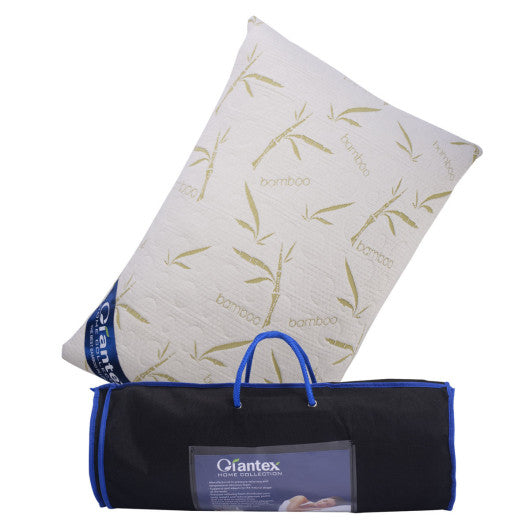 Bamboo Memory Foam Hypoallergenic Pillow with Carry Bag