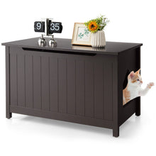 Load image into Gallery viewer, Wooden Cat Litter Box Enclosure with Top Opening Side Table Furniture-Coffee
