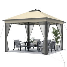 Load image into Gallery viewer, 11 x 11 Feet Portable Outdoor Patio Folding Gazebo with Led Lights -Coffee
