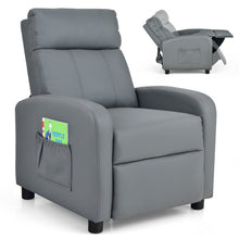 Load image into Gallery viewer, Ergonomic PU Leather Kids Recliner Lounge Sofa for 3-12 Age Group-Gray
