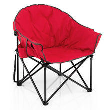 Load image into Gallery viewer, Folding Camping Moon Padded Chair with Carry Bag-Red
