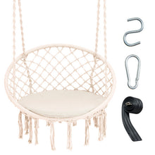 Load image into Gallery viewer, Cushioned Hammock Swing Chair with Hanging Kit-Beige
