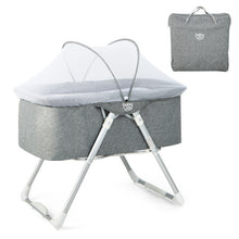 Load image into Gallery viewer, 2-In-1 Baby Bassinet with Mattress and Net-Gray
