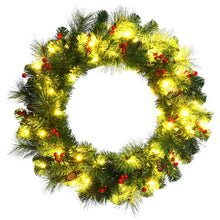 Load image into Gallery viewer, 24 Feet Pre-lit Artificial Spruce Christmas Wreath
