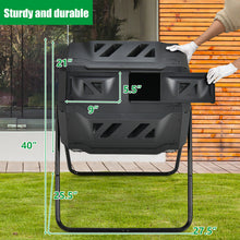 Load image into Gallery viewer, 43 Gallon Composting Tumbler Compost Bin with Dual Rotating Chamber
