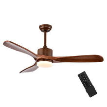 Load image into Gallery viewer, 52 Inch Reversible Ceiling Fan with LED Light and Adjustable Temperature-Brown
