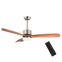 Load image into Gallery viewer, 52 Inch Reversible Ceiling Fan with LED Light and Adjustable Temperature-Silver
