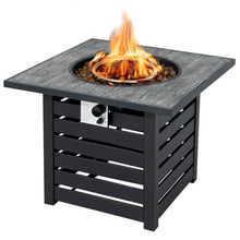 Load image into Gallery viewer, Square Propane Fire Pit Table with Lava Rocks and Rain Cover
