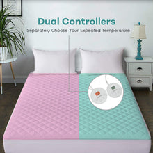Load image into Gallery viewer, Auto Shut Off Heated Electric Mattress Pad with Dual Controller-Queen Size
