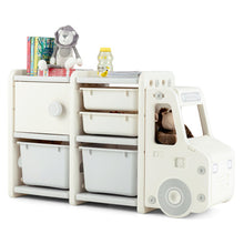 Load image into Gallery viewer, Toddler Truck Storage Organizer with Plastic Bins-Gray
