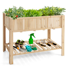 Load image into Gallery viewer, 47 Inch Wooden Raised Garden Bed with Bottom Shelf and Bed Liner
