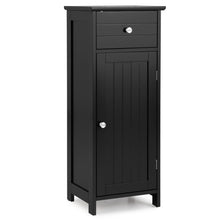 Load image into Gallery viewer, Wooden Bathroom Floor Storage Cabinet with Drawer and Shelf-Black
