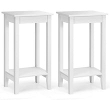 Load image into Gallery viewer, Set of 2 Versatile 2-Tier End Table with Storage Shelf-White
