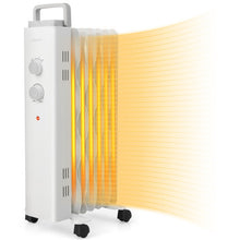 Load image into Gallery viewer, 1500W Oil Filled Space Heater with Universal Wheels and 3-Level Heat-White
