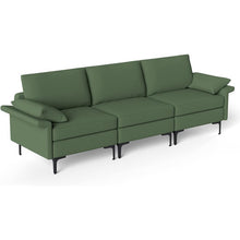 Load image into Gallery viewer, Large 3-Seat Sofa Sectional with Metal Legs for 3-4 people-Army Green
