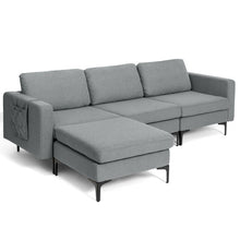 Load image into Gallery viewer, 1/2/3/4-Seat Convertible Sectional Sofa with Reversible Ottoman-3-Seat L-shaped
