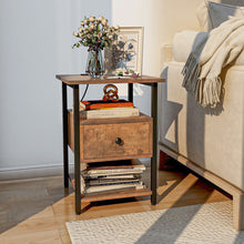 Load image into Gallery viewer, 1/2 Pieces 3-Tier Nightstand with Charging Station and Drawer-1 Piece
