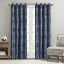 Load image into Gallery viewer, Amelia Knitted Jacquard Paisley Total Blackout Grommet Top Curtain Panel - SS40-0207
