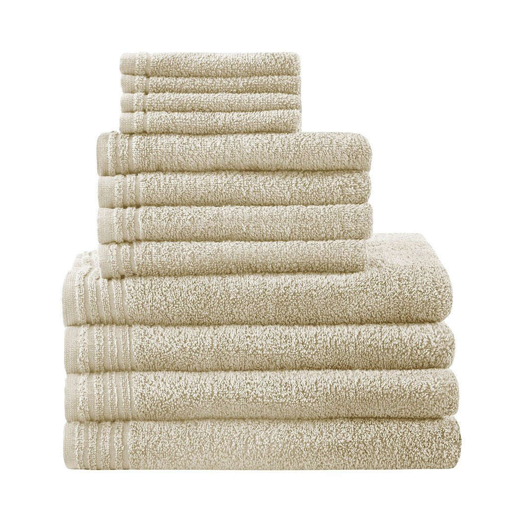 510 Design Big Bundle 100% Cotton 12Pcs Bath Towel Set- Taupe 5DS73-0217 By Olliix
