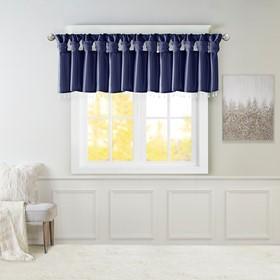 Madison Park Emilia 100% Polyester Lightweight Faux Silk Valance With Beads MP41-6320 By Olliix