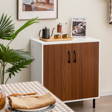 Load image into Gallery viewer, Wood Buffet Side Cabinet with 2 Doors and 5-Position Adjustable Shelf-Walnut
