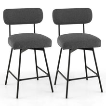 Load image into Gallery viewer, 25&quot; 2-Piece Modern Upholstered Bar Stools with Back and Footrests-Gray
