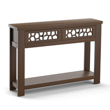 Load image into Gallery viewer, 2-Tier Console Table with Drawers and Open Storage Shelf-Brown
