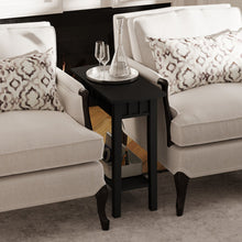 Load image into Gallery viewer, 2-Tier Narrow Wood End Table with Storage Shelf for Small Spaces-Black
