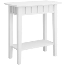 Load image into Gallery viewer, 2-Tier Narrow Wood End Table with Storage Shelf for Small Spaces-White
