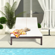 Load image into Gallery viewer, 2-Person Patio Rattan Lounge Chair with Adjustable Backrest-White
