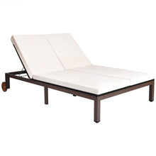 Load image into Gallery viewer, 2-Person Patio Rattan Lounge Chair with Adjustable Backrest-White
