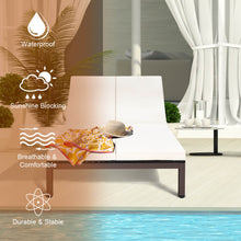 Load image into Gallery viewer, 2-Person Patio Rattan Lounge Chair with Adjustable Backrest-White
