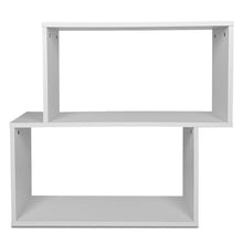Load image into Gallery viewer, 2-tier Irregular Wood Bookshelf for Home and Office-White
